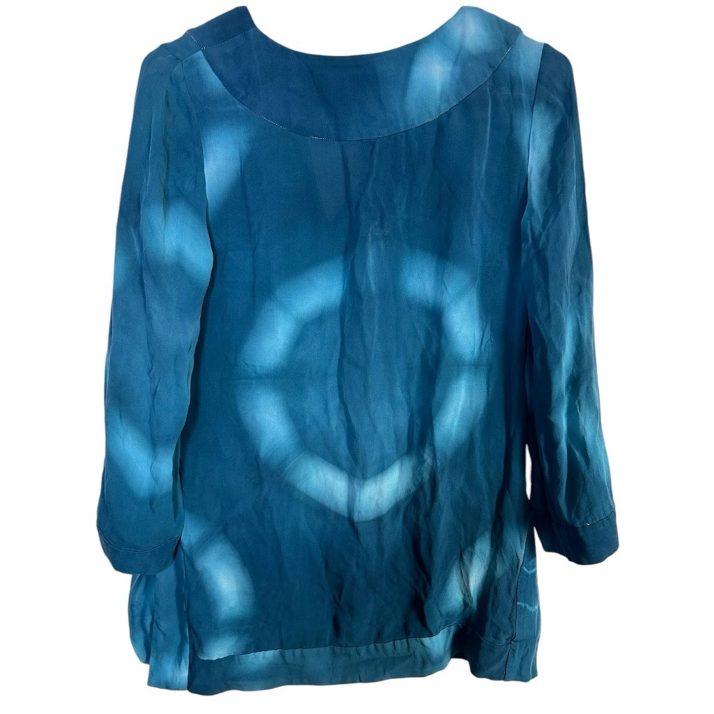 Lauren Pierce for Calypso Blue tie dye silk tunic unique artsy size XS - Picture 2 of 5